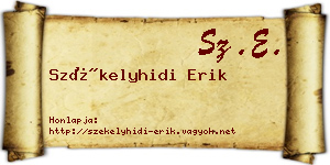Székelyhidi Erik névjegykártya